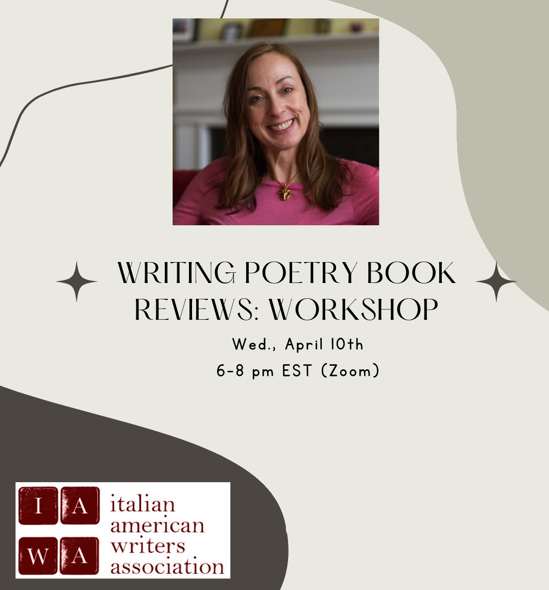 IAWA Poetry Book Reviews Workshop with Amanda Shaw April 10, 2024 from 6 to 8 pm